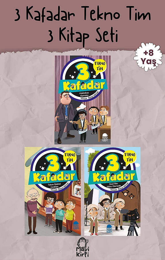 3 Kafadar Tekno Tim - 3 Kitap Seti- Yaşar Bayraktar - Mavi Kirpi Kitap - 8-10 Yaş 3.-5. Sınıf - Mizah Arkadaşlık ve Yaratıcı Düşünme - 1