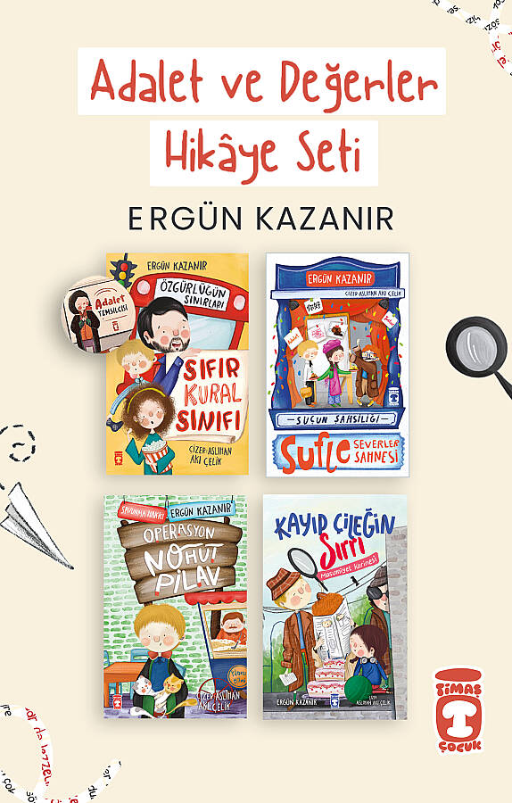 Adalet ve Değerler Yolculuğu - Eğlenceli Hikâyeler Seti (Adalet Rozeti Hediyeli) - (4 Kitap) - 1