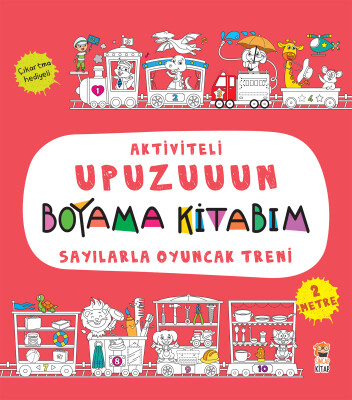 Aktiviteli Upuzuuun Boyama Kitabım - Sayılarla Oyuncak Treni