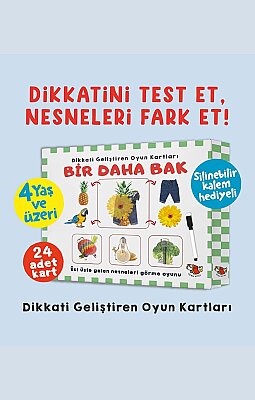 Bir Daha Bak (4 Yaş ve Üzeri Dikkat Geliştirme Oyun Kartları - Silinebilir Kalem Hediyeli)