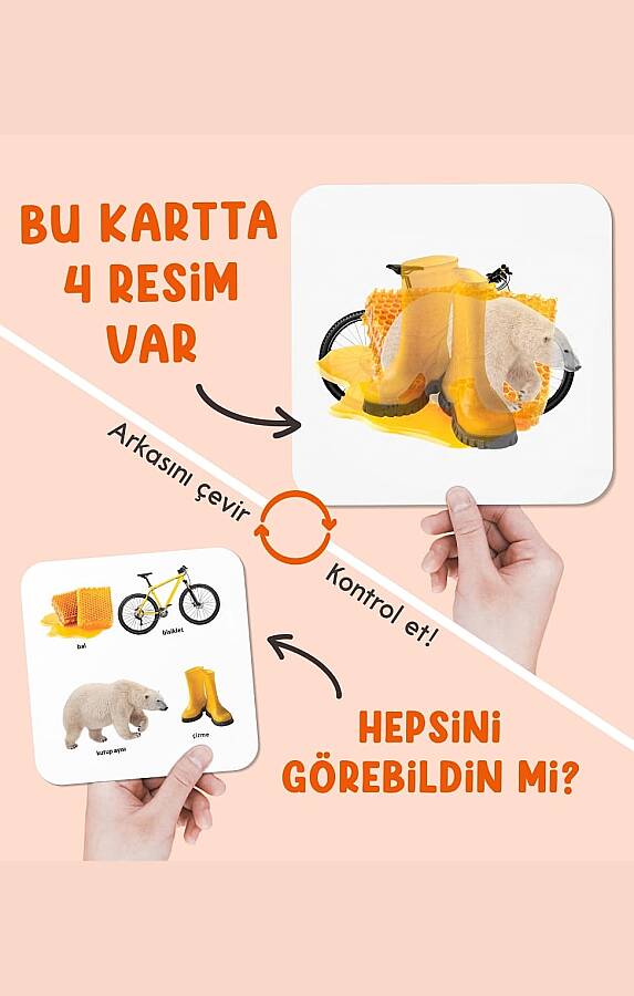 Bir Daha Bak (4 Yaş ve Üzeri Dikkat Geliştirme Oyun Kartları - Silinebilir Kalem Hediyeli) - 2