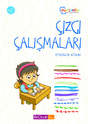 Çizgi Çalışmaları Etkinlik Kitabı - Mavi Çember (48 Ay ve Üzeri)
