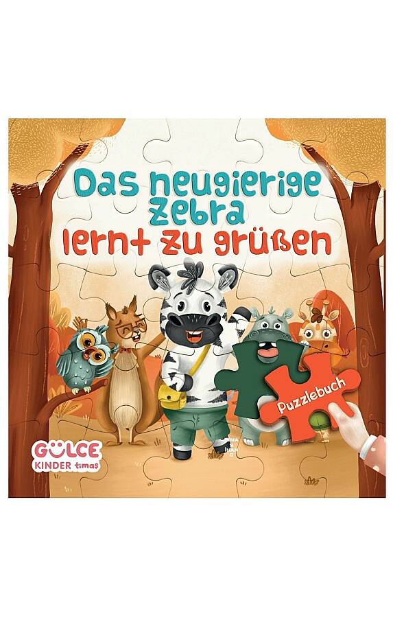 Das Neugierige Zebra Lernt Zu Grüßen - Meraklı Zebra Selamlaşmayı Öğreniyor / Yapbozlu Kitap 2 - 1