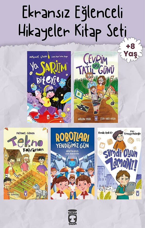 Ekransız Eğlenceli Hikayeler 5 Kitap Set - Timaş Çocuk - 8 Yaş 3. Sınıf - Dijital Denge Güvenli Oyun ve Bilim - Umutlu Kitaplar - 1