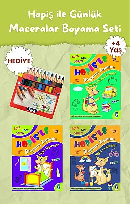 Hopiş ile Günlük Maceralar Boyama Seti (3 Kitap)