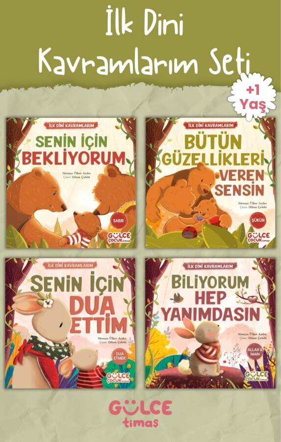İlk Dini Kavramlar: Dua, İman, Sabır, Şükür Seti - Okul Öncesi Kitap Seti - 3-6 Yaş