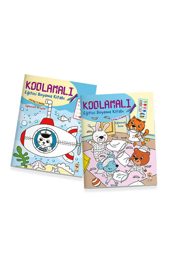 Kodlamalı Eğitici Boyama Seti (4-5 Yaş - 2 Kitap) - 1
