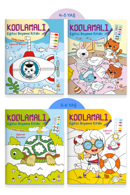 Kodlamalı Eğitici Boyama Seti (4 Kitap)