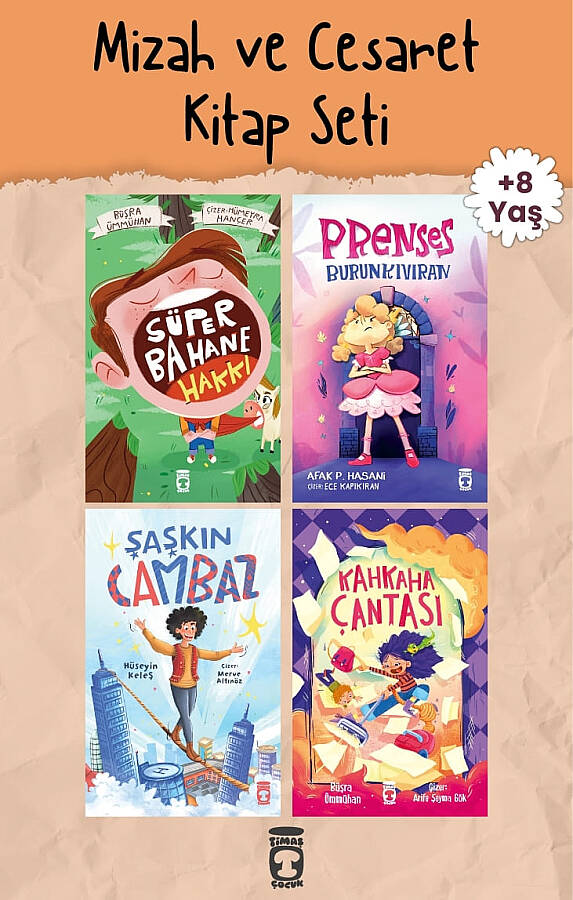 Mizah ve Cesaret Maceraları 4 Kitap Set - Timaş Çocuk - 8 Yaş 3. Sınıf - Dostluk Özgüven ve Sorumluluk - Geyikli Kitaplar - 1