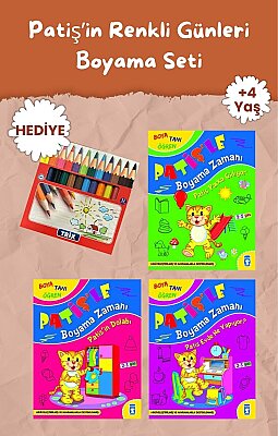 Patiş’in Renkli Günleri Boyama Seti (3 Kitap)