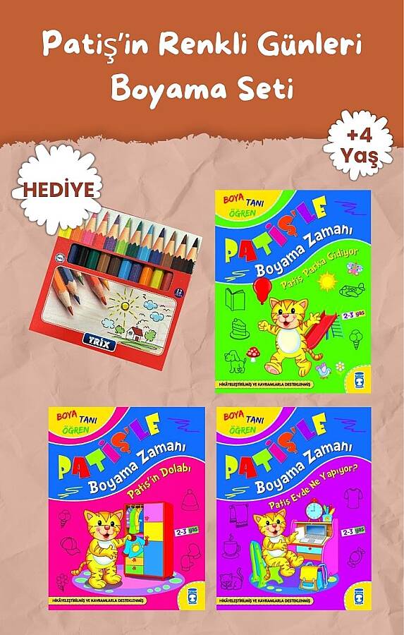 Patiş’in Renkli Günleri Boyama Seti (3 Kitap) - 1
