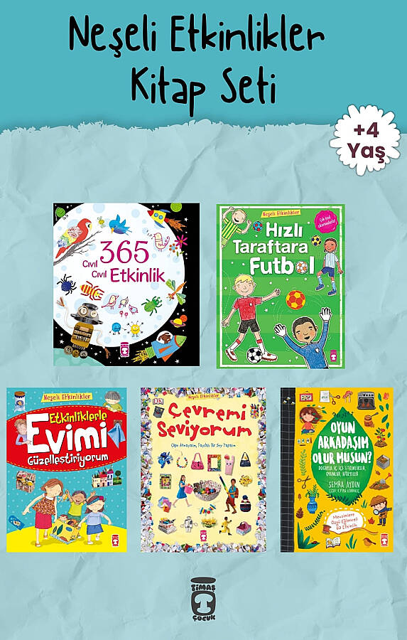 Timaş Çocuk Neşeli Etkinlikler 5 Kitap Takım - 4-7 Yaş Okul Öncesi 1. ve 2. Sınıf Tatil Etkinlik Kitabı Seti - 1