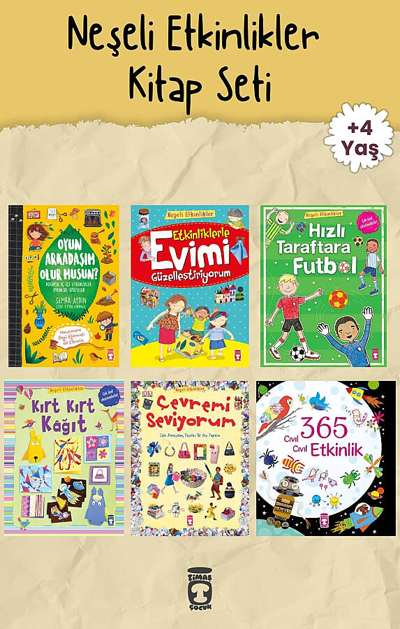 Timaş Çocuk Neşeli Etkinlikler 6 Kitap Takım - 4-7 Yaş Okul Öncesi 1. ve 2. Sınıf Tatil Etkinlik Kitabı Seti - 1