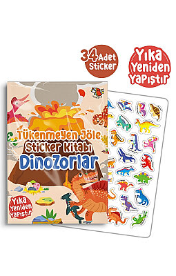 Tükenmeyen Jöle Sticker Kitabı Dinozorlar