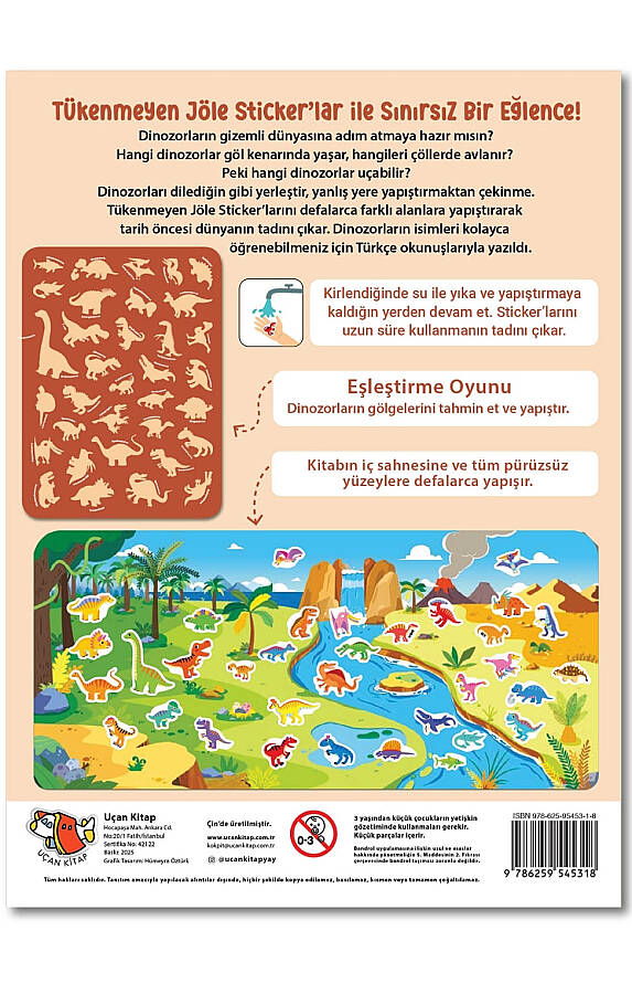 Tükenmeyen Jöle Sticker Kitabı Dinozorlar - 3