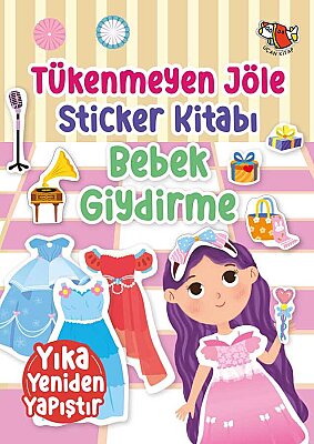 Uçan Kitap 2-4 Yaş Yıkanabilir Tükenmeyen Jöle Sticker Seti (3 Kitap Takım: Dinozorlar, Hayvanlar, Bebek Giydirme) - 2