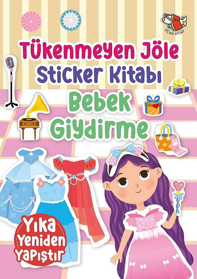 Uçan Kitap 2-4 Yaş Yıkanabilir Tükenmeyen Jöle Sticker Seti (3 Kitap Takım: Dinozorlar, Hayvanlar, Bebek Giydirme) - 2