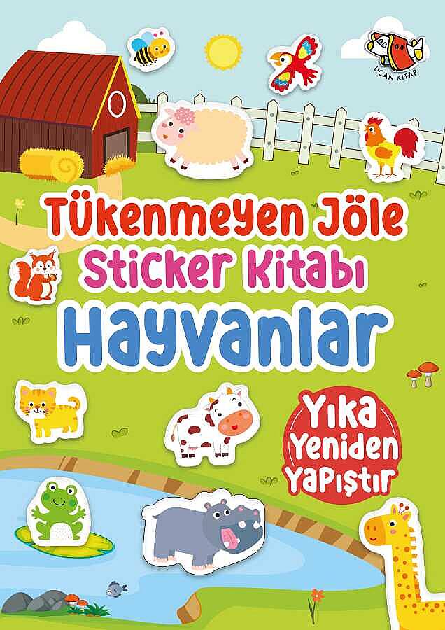Uçan Kitap 2-4 Yaş Yıkanabilir Tükenmeyen Jöle Sticker Seti (3 Kitap Takım: Dinozorlar, Hayvanlar, Bebek Giydirme) - 3