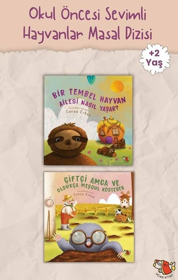 Uçan Kitap 2-5 Yaş Okul Öncesi Sevimli Dostlar Hikaye Seti - 2 Kitap Takım
