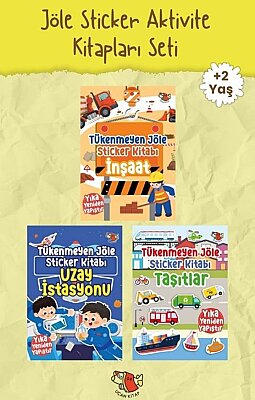Uçan Kitap Okul Öncesi 2-4 Yaş Tekrar Kullanılabilir Jöle Sticker Aktivite Kitapları Seti - 3 Kitap Takım