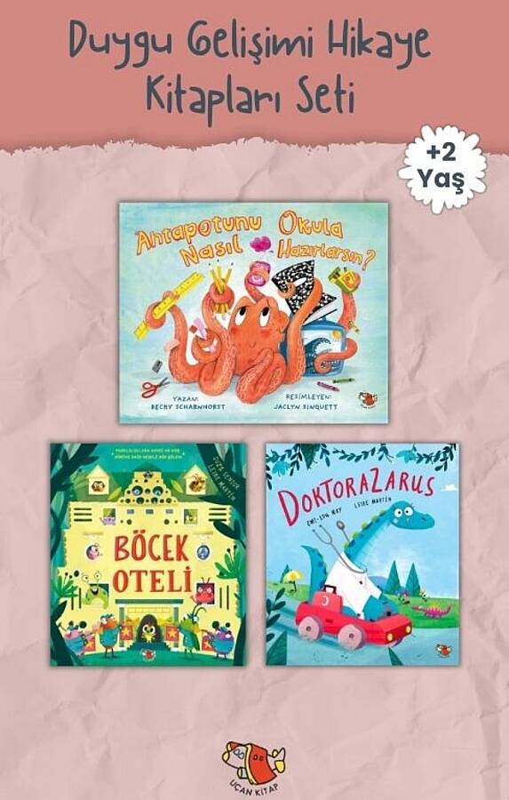 Uçan Kitap Okula Uyum ve Duygu Gelişimi Resimli Hikaye Kitapları Seti (2-6 Yaş Okul Öncesi) - 1